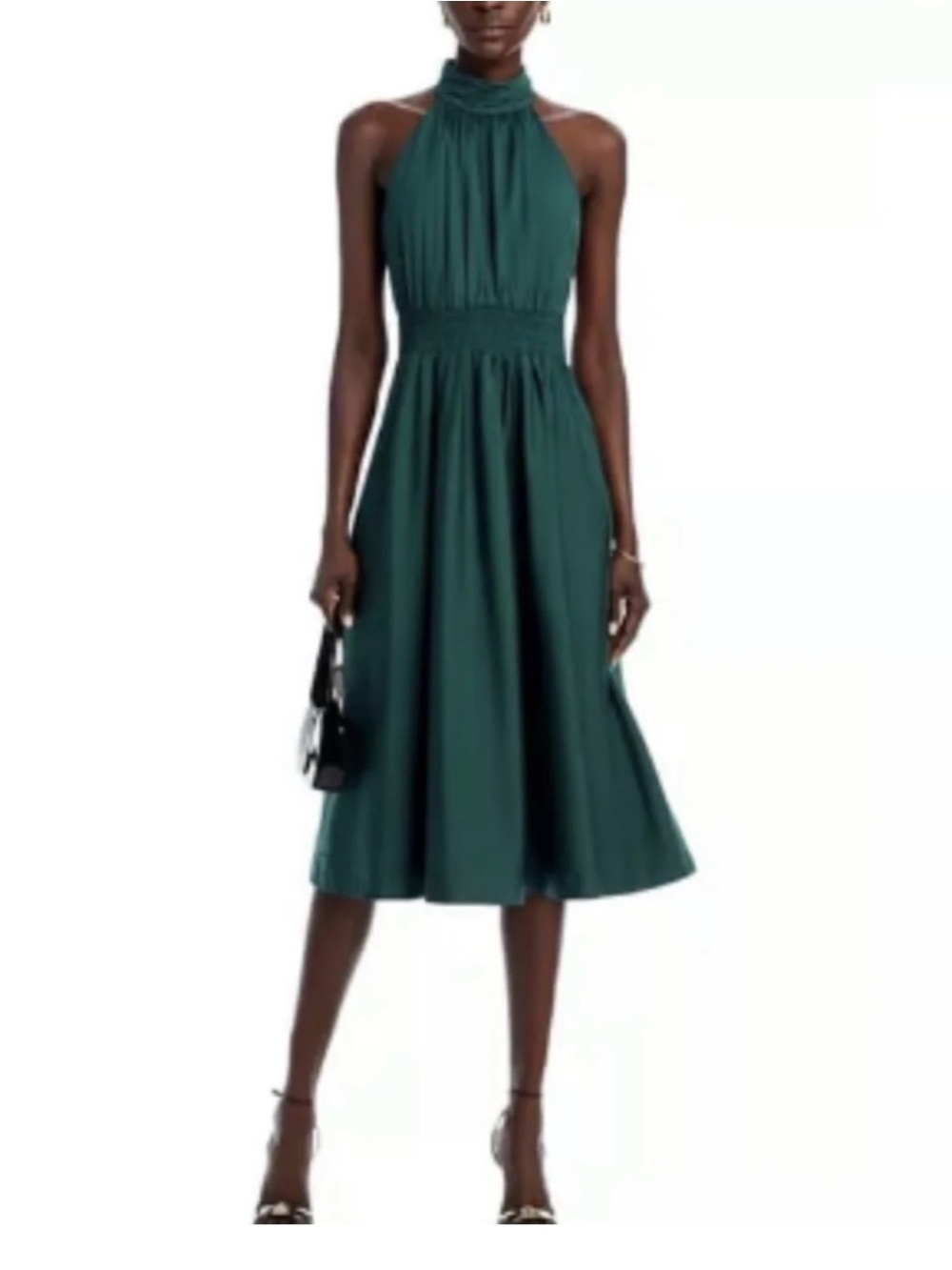 Veronica Beard cotton halter neck Green Midi Dress